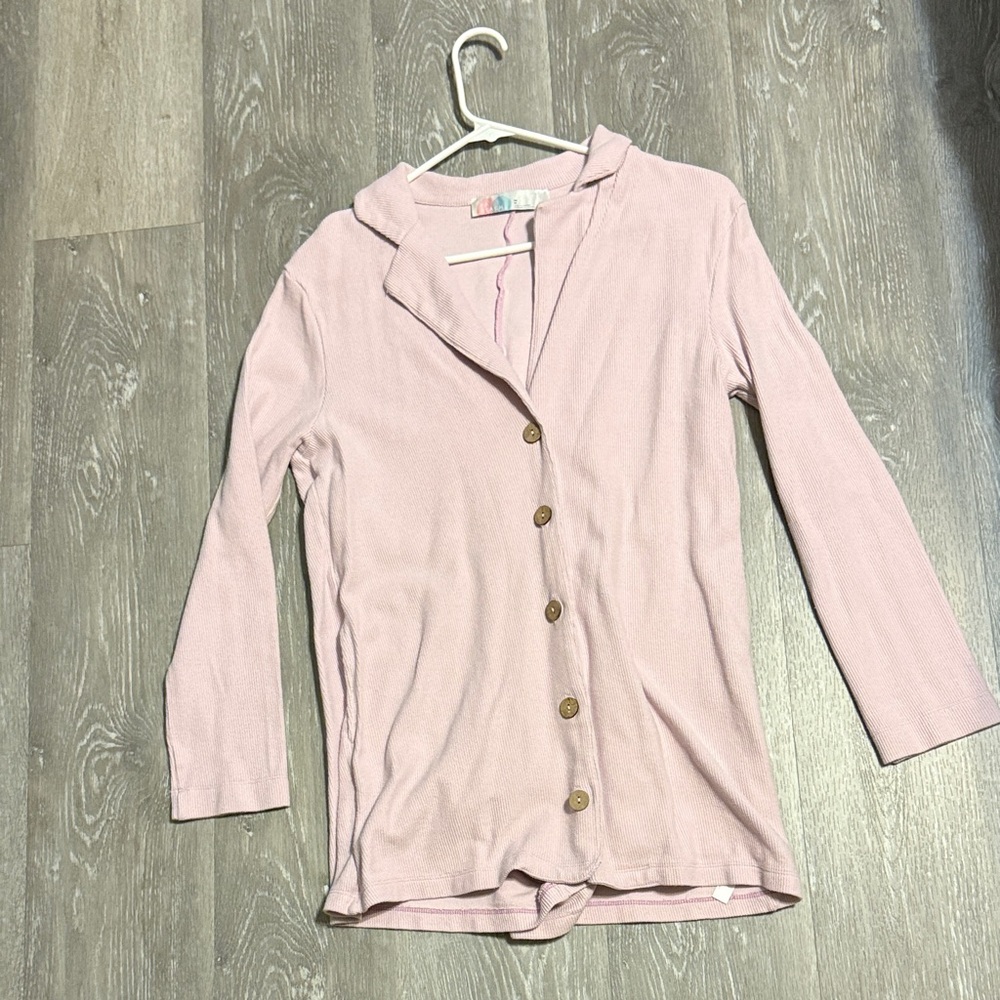 Free People Pink Button-Up Jumpsuit